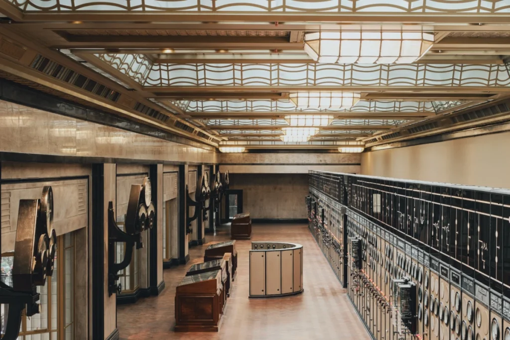 The restored Art Deco Control Room A at Battersea Power Station, with its glass ceiling and original switchboards – a unique event venue